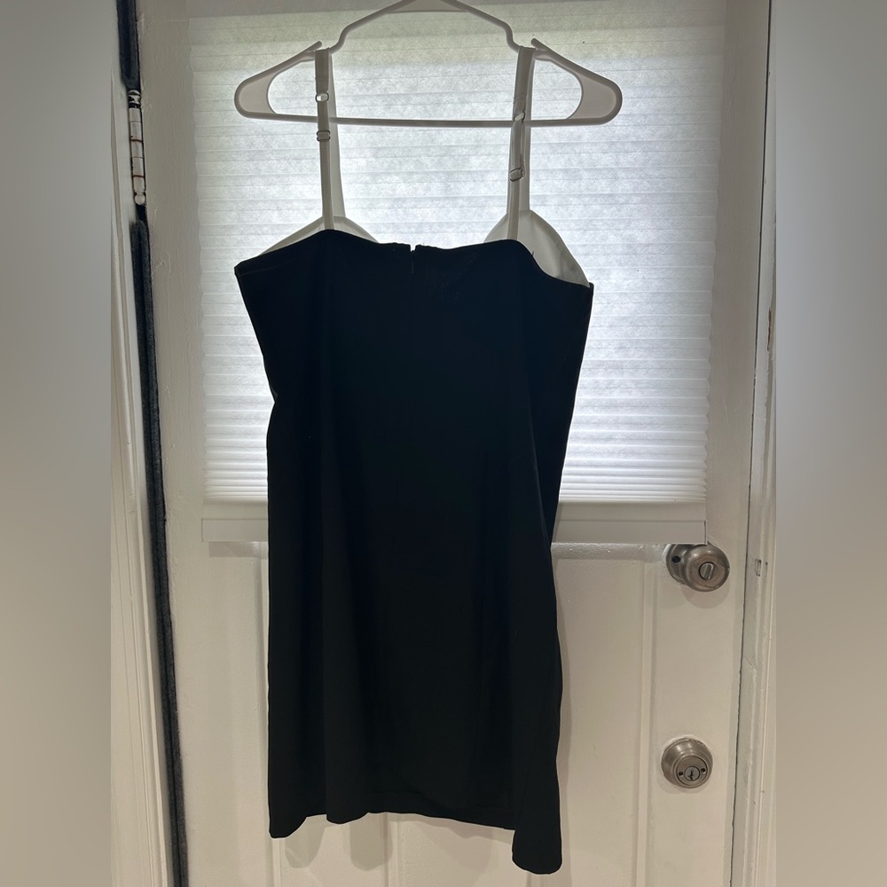 NWOT Abercrombie & Fitch Black & White Contrast Sweetheart Corset Mini Dress LP - Picture 5 of 7